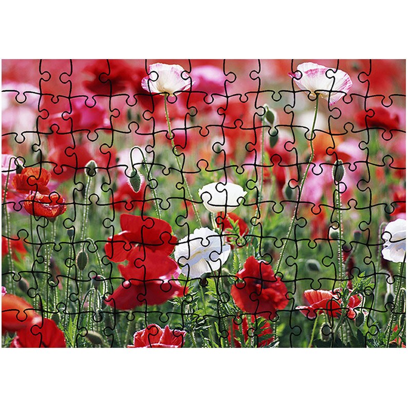 Puzzle Heartwork 96 piese, Camp de maci, Latime 40,5 cm x Inaltime 28,5 cm