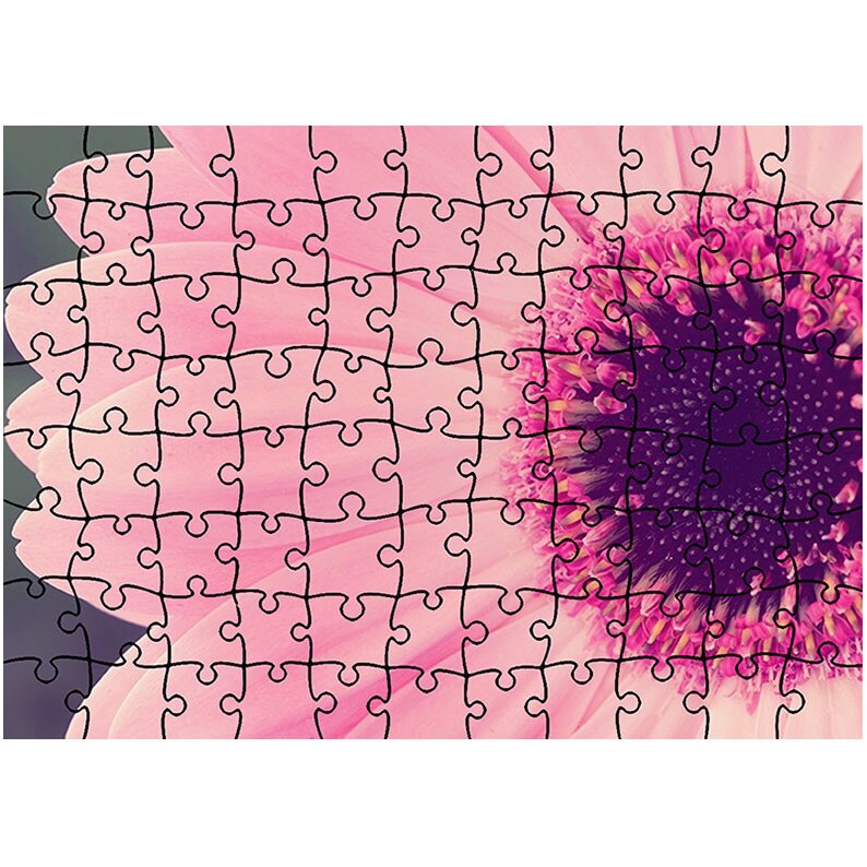 Puzzle Heartwork 96 piese, Gerbera roz, Latime 40,5 cm x Inaltime 28,5 cm