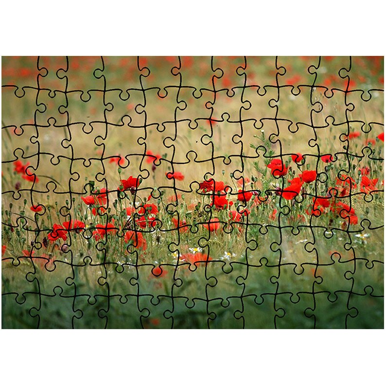 Puzzle Heartwork 96 piese, Camp cu maci, Latime 40,5 cm x Inaltime 28,5 cm