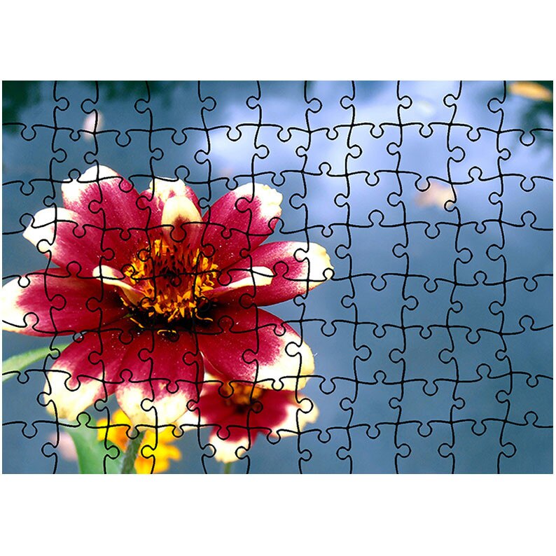Puzzle Heartwork 96 piese, Floare cu petale rosii si albe, Latime 40,5 cm x Inaltime 28,5 cm