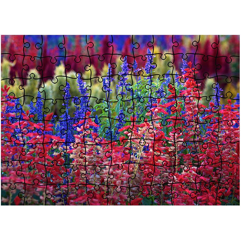 Puzzle Heartwork 96 piese, Flori curcubeu, Latime 40,5 cm x Inaltime 28,5 cm