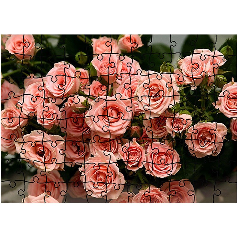 Puzzle Heartwork 96 piese, Muguri de trandafiri roz, Latime 40,5 cm x Inaltime 28,5 cm
