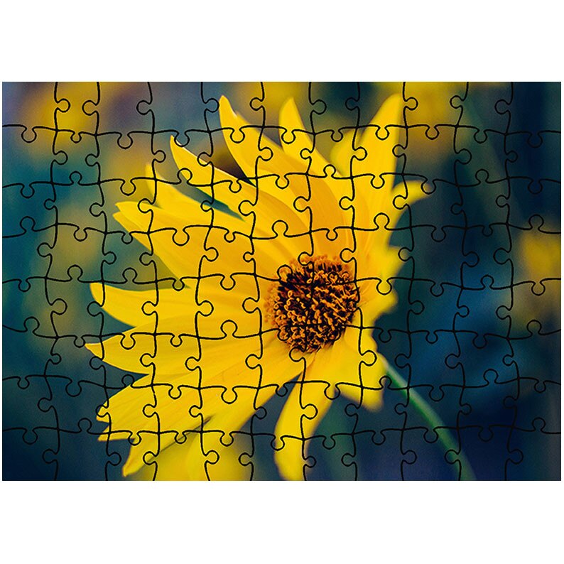Yellowish Degenerate tone Puzzle Heartwork 96 piese, Floricica galbuie, Latime 40,5 cm x Inaltime  28,5 cm - eMAG.ro