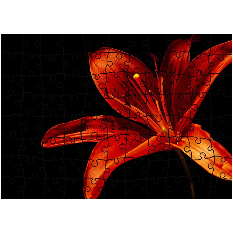 Puzzle Heartwork 96 piese, Floare pe fundal negru, Latime 40,5 cm x Inaltime 28,5 cm
