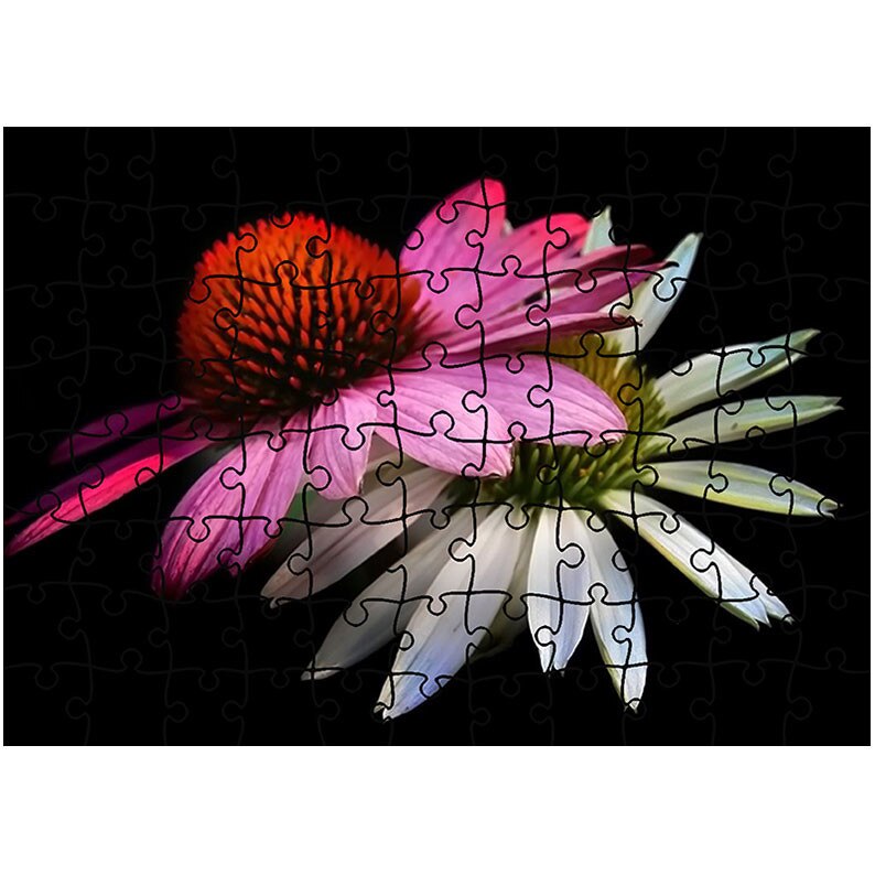 Puzzle Heartwork 96 piese, Flori stilizate, Latime 40,5 cm x Inaltime 28,5 cm