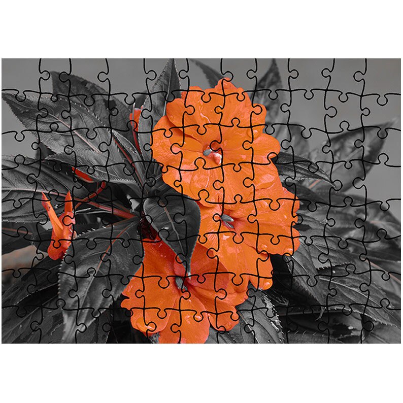 Puzzle Heartwork 96 piese, Flori cu nuante portocalii, Latime 40,5 cm x Inaltime 28,5 cm