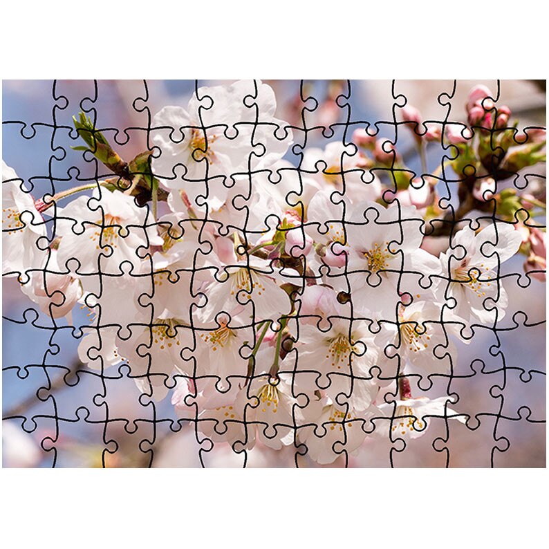 Puzzle Heartwork 96 piese, Flori albe japoneze, Latime 40,5 cm x Inaltime 28,5 cm