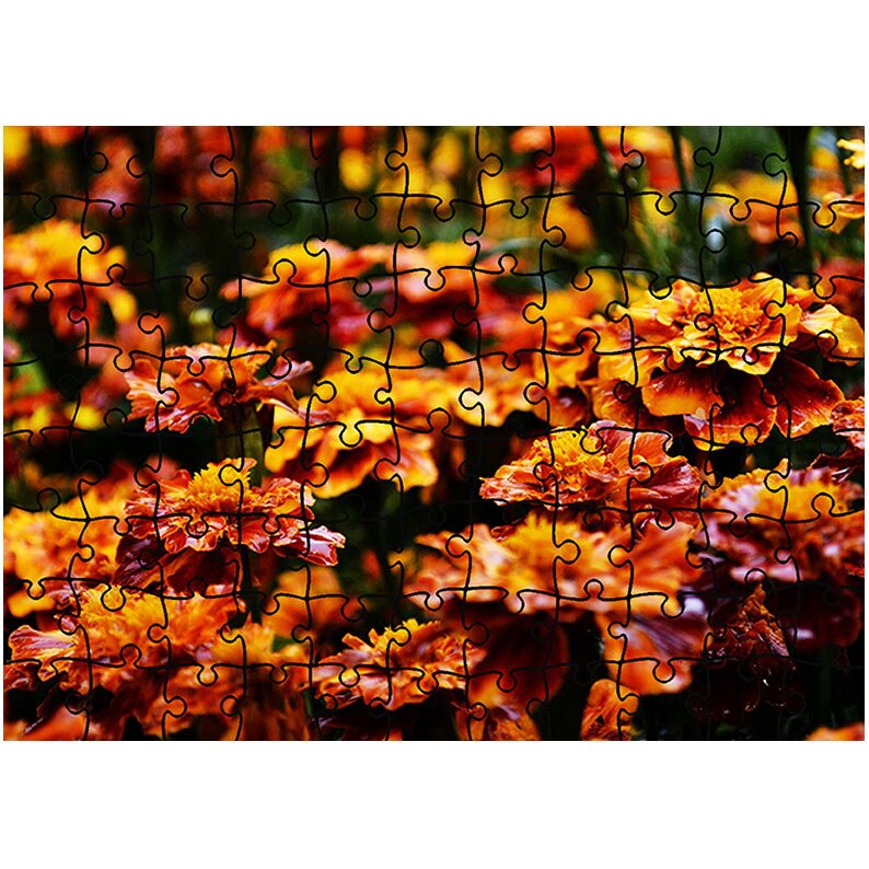 Puzzle Heartwork 96 piese, Flori de gradina, Latime 40,5 cm x Inaltime 28,5 cm