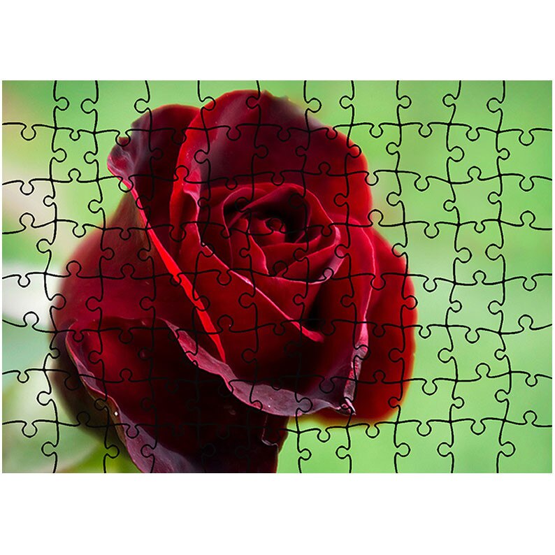Puzzle Heartwork 96 piese, Fir rosu de trandafir, Latime 40,5 cm x Inaltime 28,5 cm