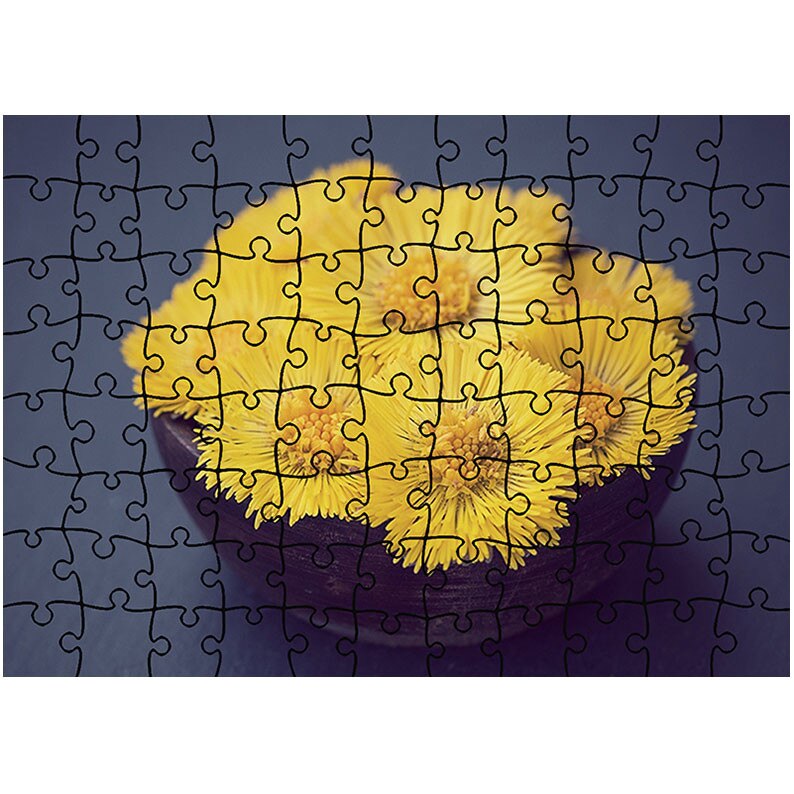 Puzzle Heartwork 96 piese, Floricele galbui, Latime 40,5 cm x Inaltime 28,5 cm