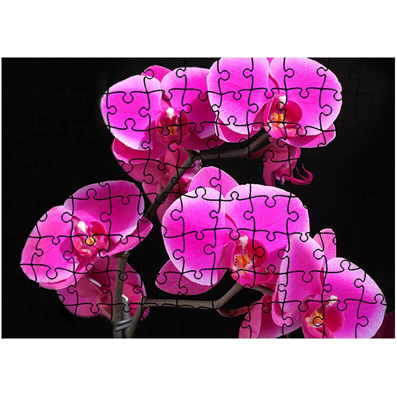 Puzzle Heartwork 96 piese, Orhidee Roz, Latime 40,5 cm x Inaltime 28,5 cm