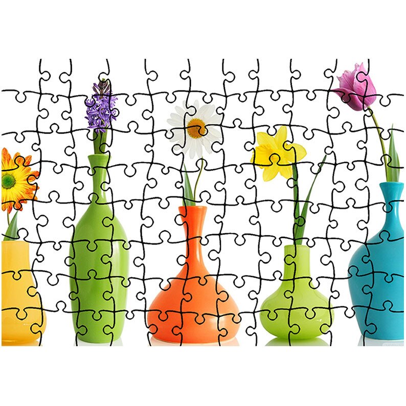 Puzzle Heartwork 96 piese, Flori in vaza, Latime 40,5 cm x Inaltime 28,5 cm