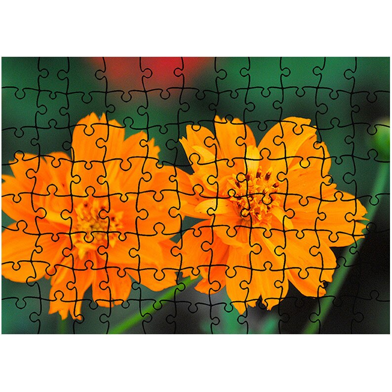 Puzzle Heartwork 96 piese, Flori cu tente portocalii, Latime 40,5 cm x Inaltime 28,5 cm
