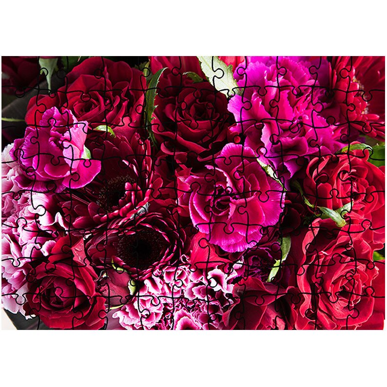 Puzzle Heartwork 96 piese, Buchet de flori, Latime 40,5 cm x Inaltime 28,5 cm