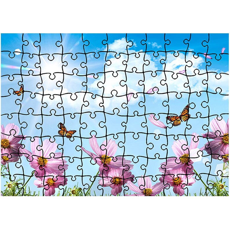Puzzle Heartwork 96 piese, Fluturi si flori de primavara, Latime 40,5 cm x Inaltime 28,5 cm
