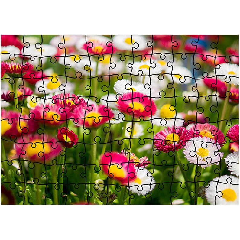 Puzzle Heartwork 96 piese, Margarete colorate, Latime 40,5 cm x Inaltime 28,5 cm