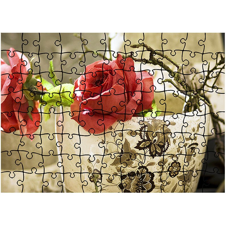 Puzzle Heartwork 96 piese, Trandafiri in cana, Latime 40,5 cm x Inaltime 28,5 cm