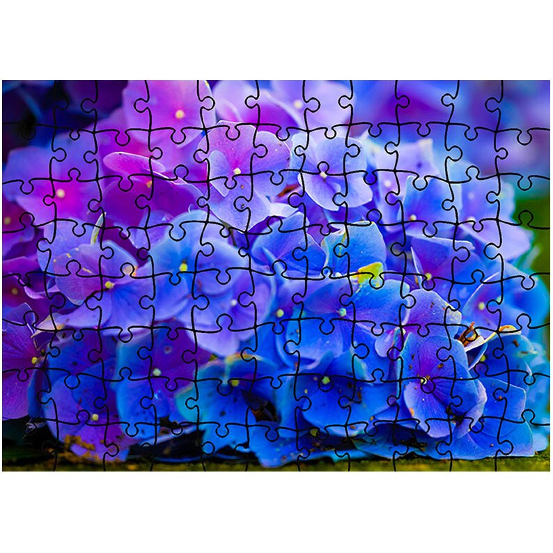 Puzzle Heartwork 96 piese, Floricele albastre, Latime 40,5 cm x Inaltime 28,5 cm
