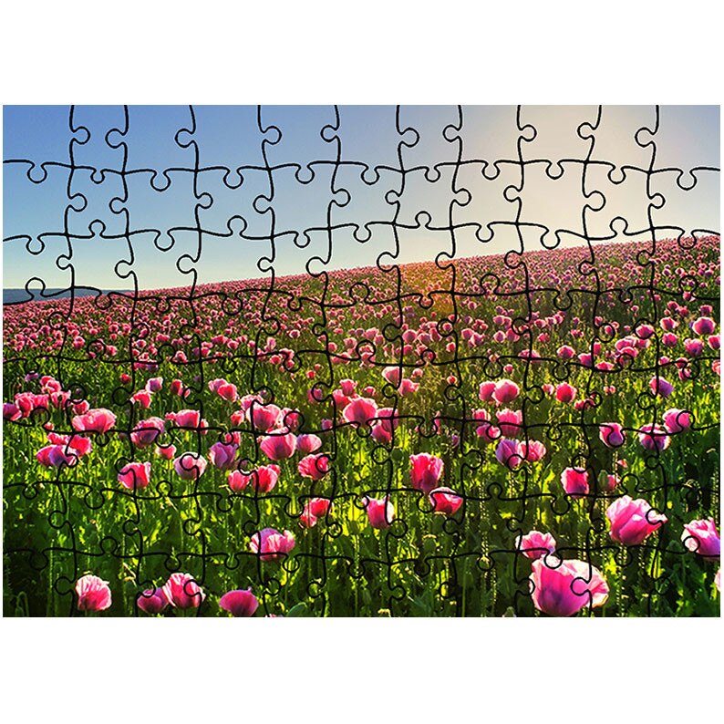 Puzzle Heartwork 96 piese, Superb camp colorat cu flori, Latime 40,5 cm x Inaltime 28,5 cm