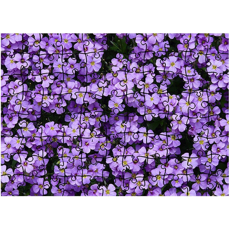 Puzzle Heartwork 96 piese, Flori Violet Aubrieta, Latime 40,5 cm x Inaltime 28,5 cm
