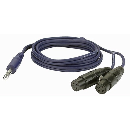 Y аудио кабел, 1 x голям 6,3 mm жак към 2 x XLR женски, Dap Audio, 1,5 ...