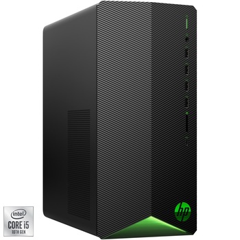 Sistem Gaming Pavilion HP TG01-1026nq cu procesor Intel Core i5-10400 pana la 4.30 GHz, Comet Lake, 8GB DDR4, 512GB NVMe, GeForce NVIDIA RTX 2060 6GB, Free DOS, Shadow Black