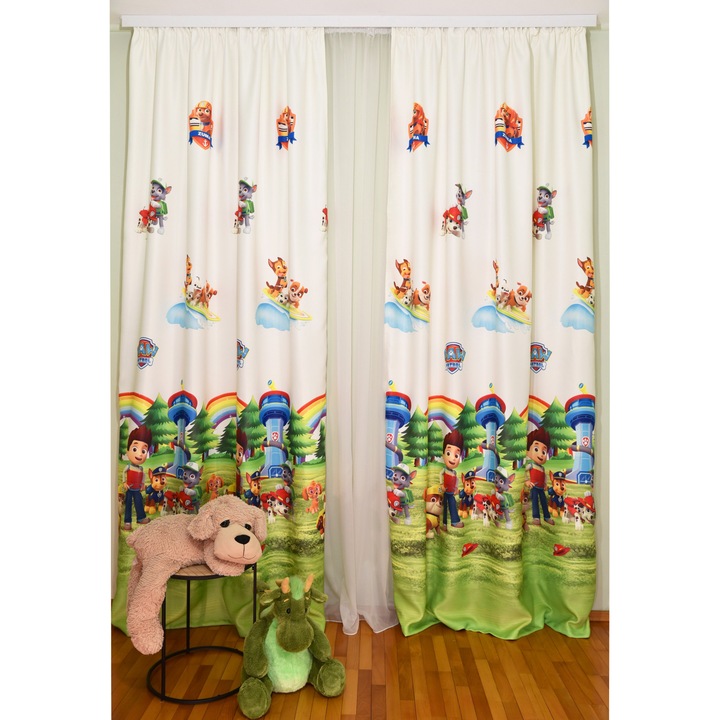 Set doua draperii pentru copii 2x100x225 cm, cu rejansa, PA