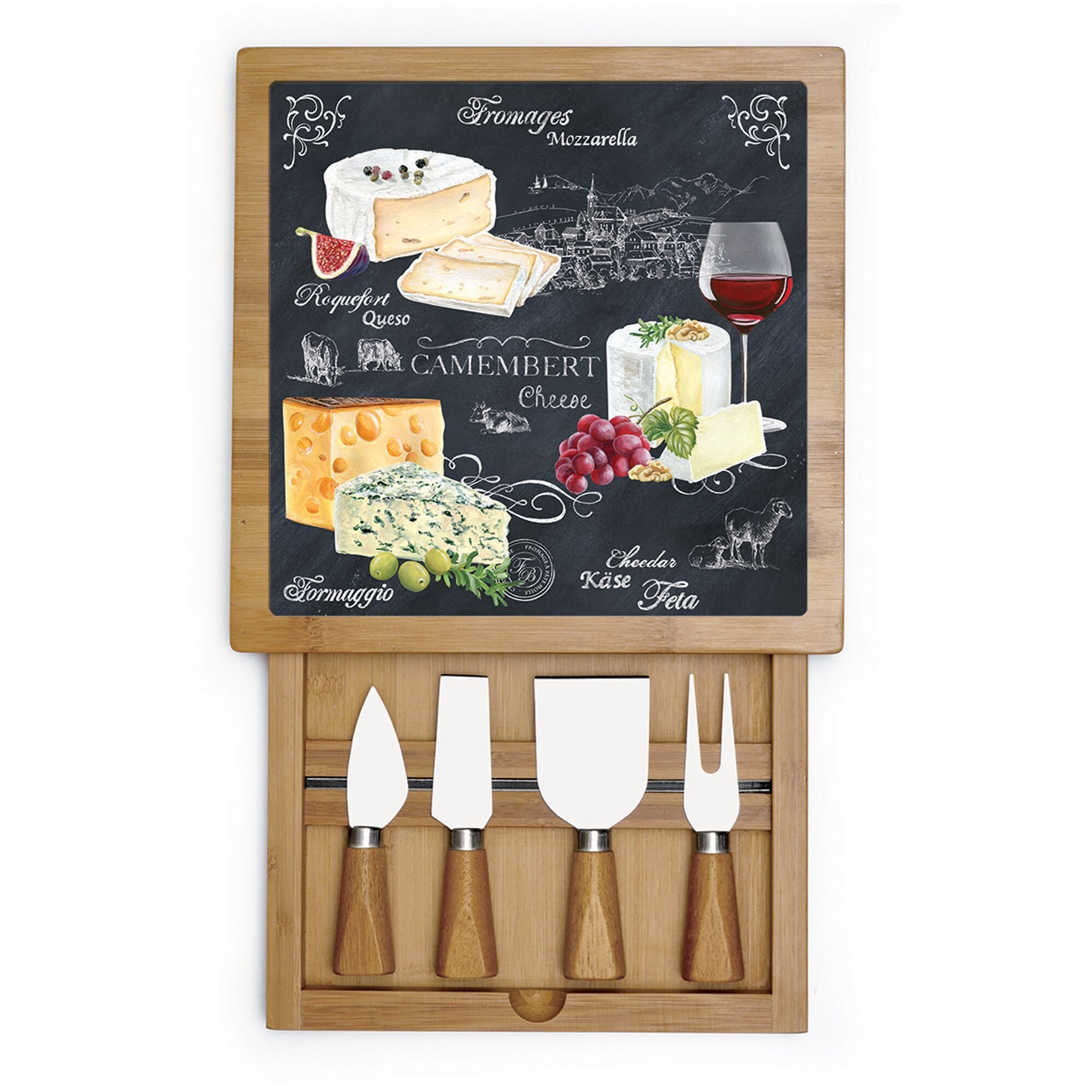Set servire branzeturi 6 piese 