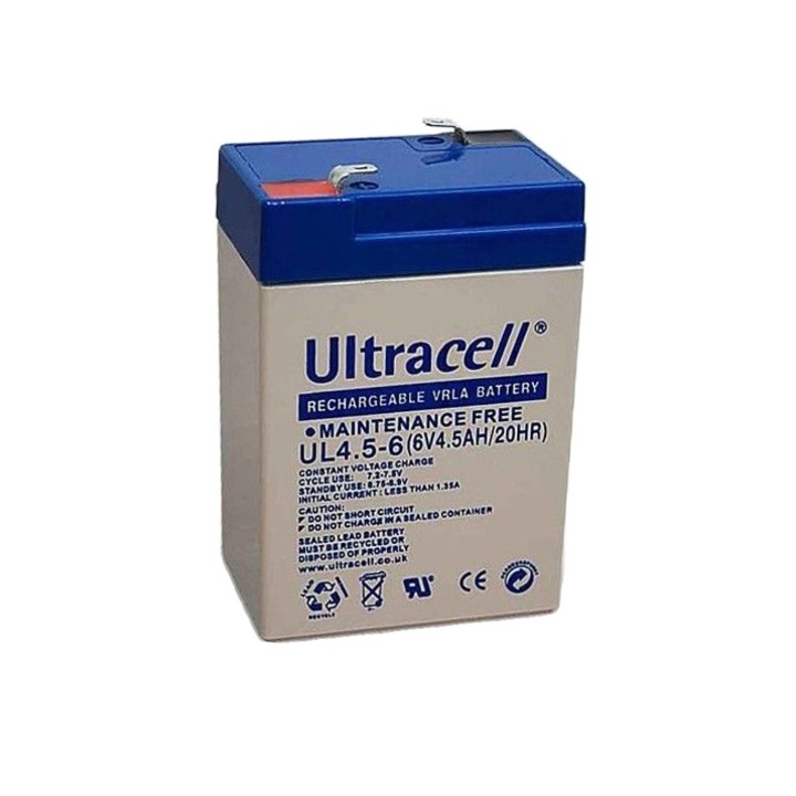 Ultracell Álló akkumulátor, 6V 4,5Ah