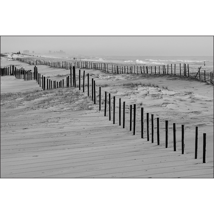 Fototapet Plaja Mare Dune 405cm x 270cm Alb-negru, Efect 3D, Creative decor, Dormitor