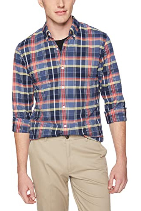Find Goodthreads férfi ing AZ13780-0841211, vékony szabású, pamut, kockás - kék/piros, M