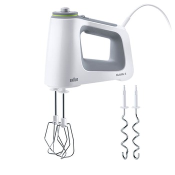 Mixer de mana Braun HM5100WH, 750 W, 9 viteze + Turbo, 2 palete, 2 carlige pentru aluat, Alb/Gri Mixer de mana Braun HM5100WH, 750 W, 9 viteze + Turbo, 2 palete, 2 carlige pentru aluat, Alb/Gri