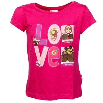 Tricou pentru copii, Masha, ani, 100% bumbac, Roz Tricou pentru copii, Masha, ani, 100% bumbac, Roz