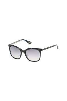 GUESS BY MARCIANO, Ochelari de soare dreptunghiulari cu strasuri, Negru/Albastru, 58-17-135 Standard GUESS BY MARCIANO, Ochelari de soare dreptunghiulari cu strasuri, Negru/Albastru, 58-17-135 Standard