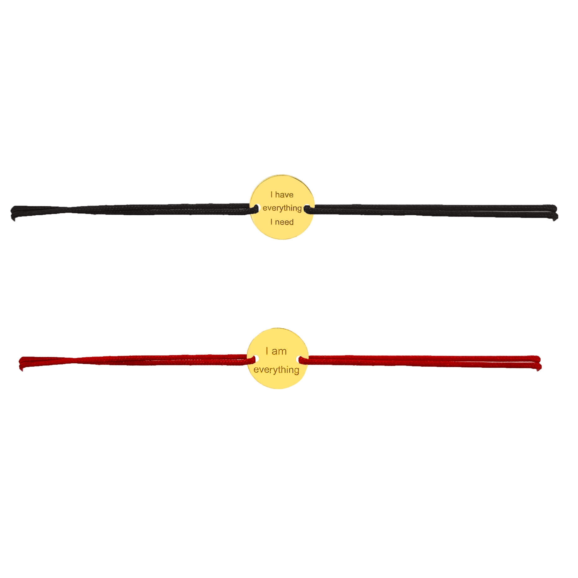 Set bratari snur reglabil, Grata, banuti aur galben gravati ,i have everything, Aur 14k