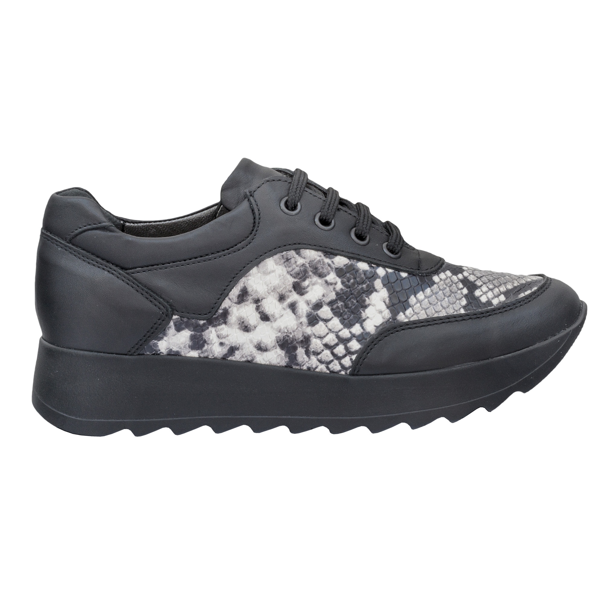 Pantofi dama Caspian 2115, Negru/Alb