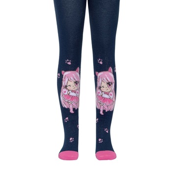 Ciorapi subtiri din bumbac pentru copii cu model anime Tip-Top 509, Conte Elegant, Bleumarin Ciorapi subtiri din bumbac pentru copii cu model anime Tip-Top 509, Conte Elegant, Bleumarin