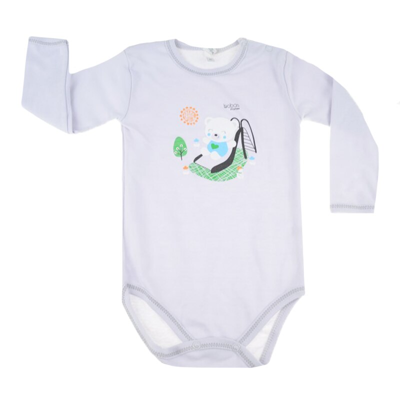 Body cu maneca lunga pentru baieti Koala Zabaw 3627, Gri, 86 cm