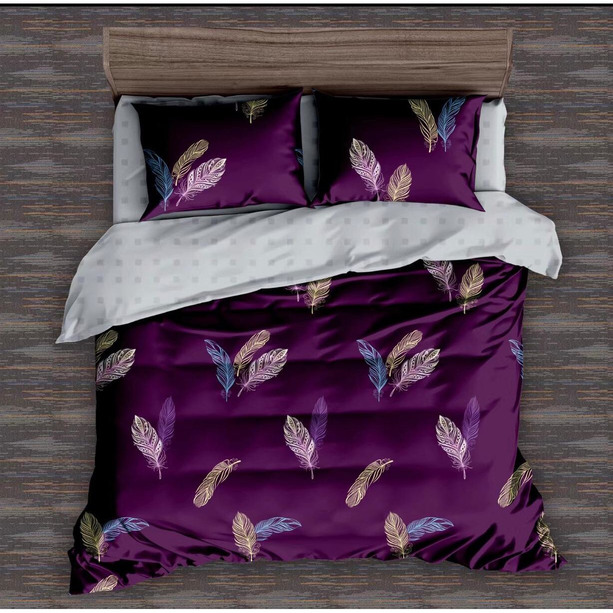 Lenjerie de Pat din Bumbac Finet 6 Piese - Pat 2 Persoane - H06-29