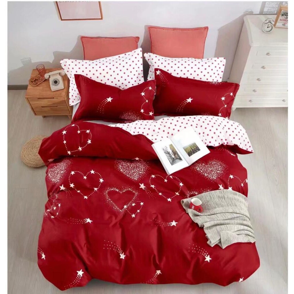 Lenjerie de Pat din Bumbac Finet 6 Piese - Pat 2 Persoane - H06-44