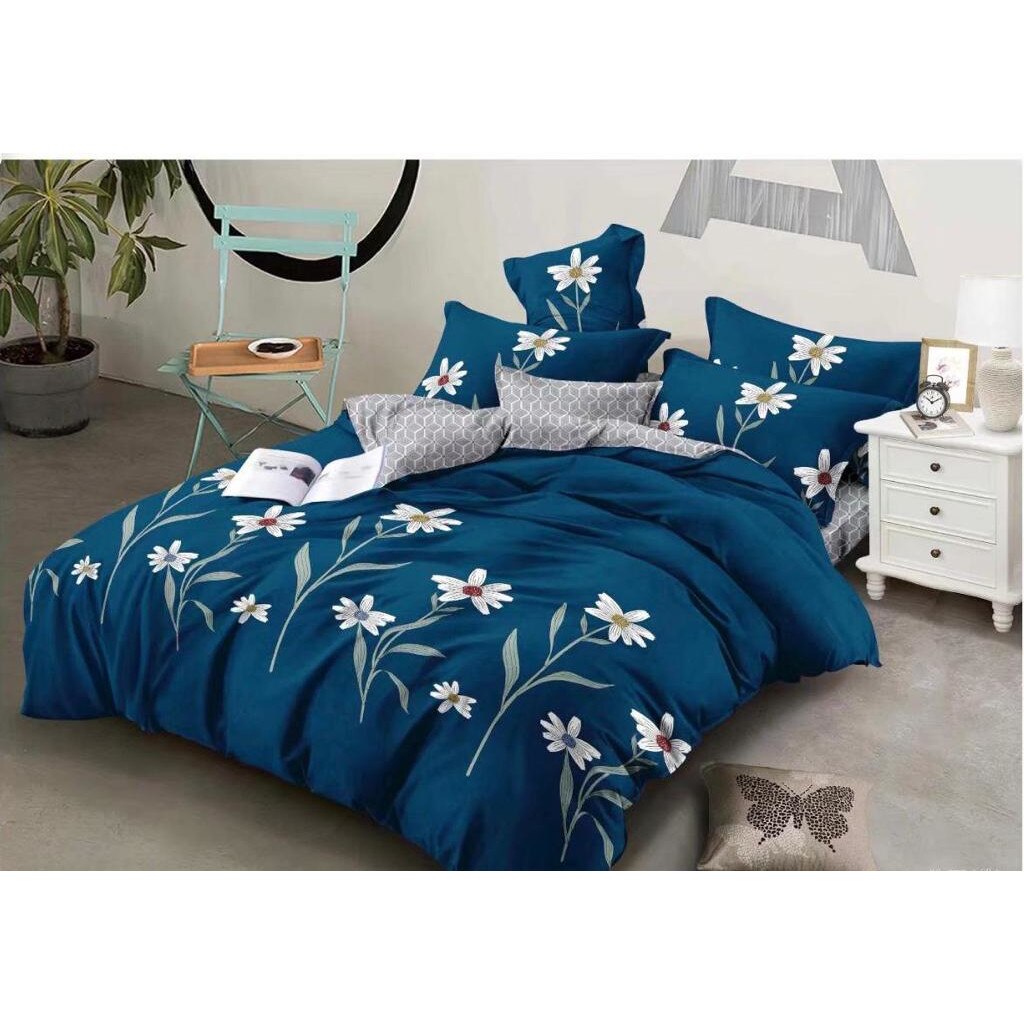 Lenjerie de Pat din Bumbac Finet 6 Piese - Pat 2 Persoane - H06-43