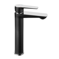 Baterie Ferro Adore pentru chiuveta inaltata, conducta flexibila de conectare, negru/crom