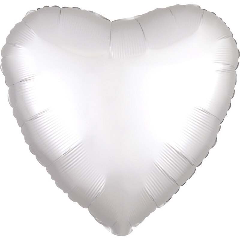 Balon Folie 45 cm inima Satin Luxe White, A 38590
