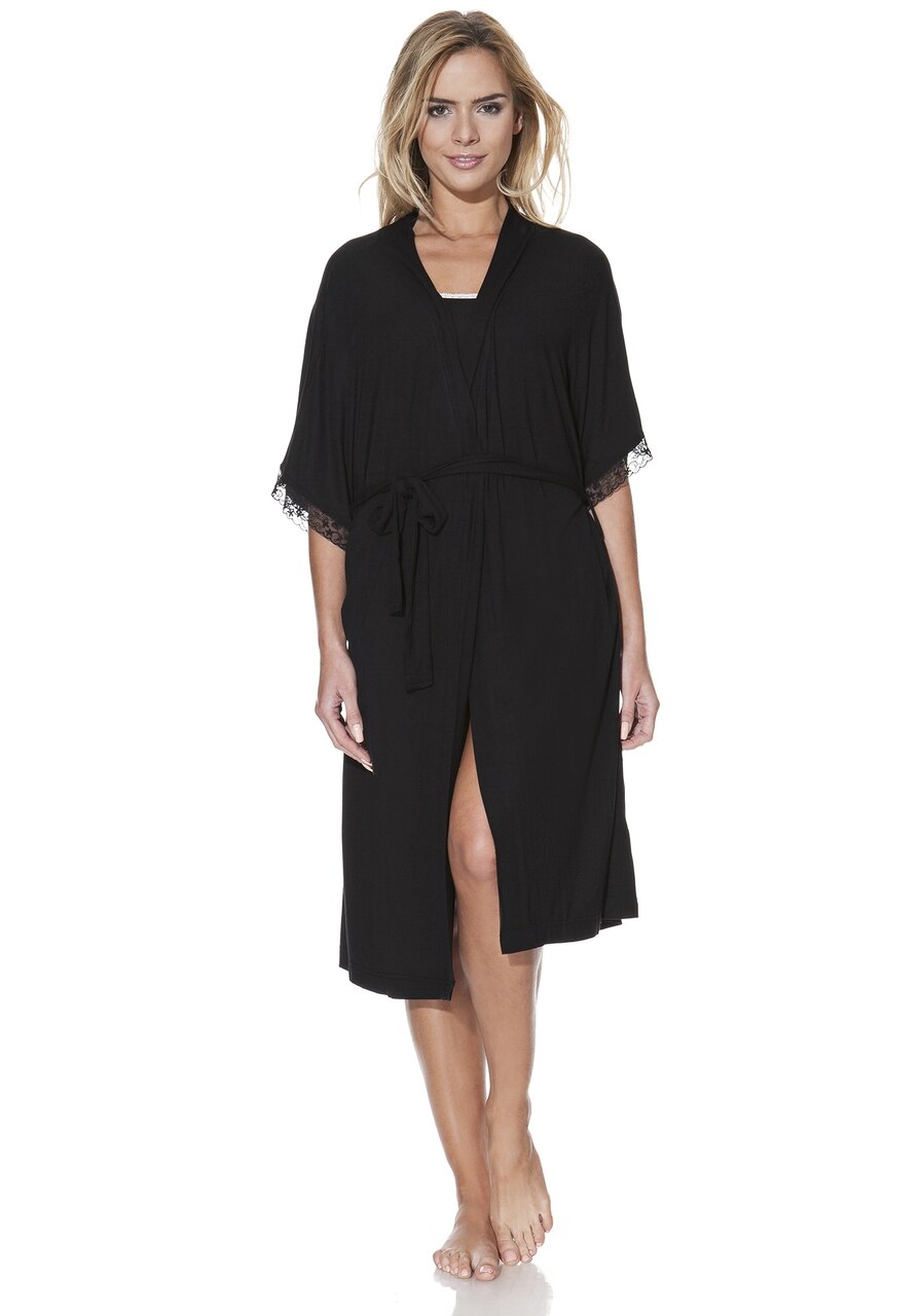 Set pijama din bambus, Luisa Moretti, LMS-1111, negru