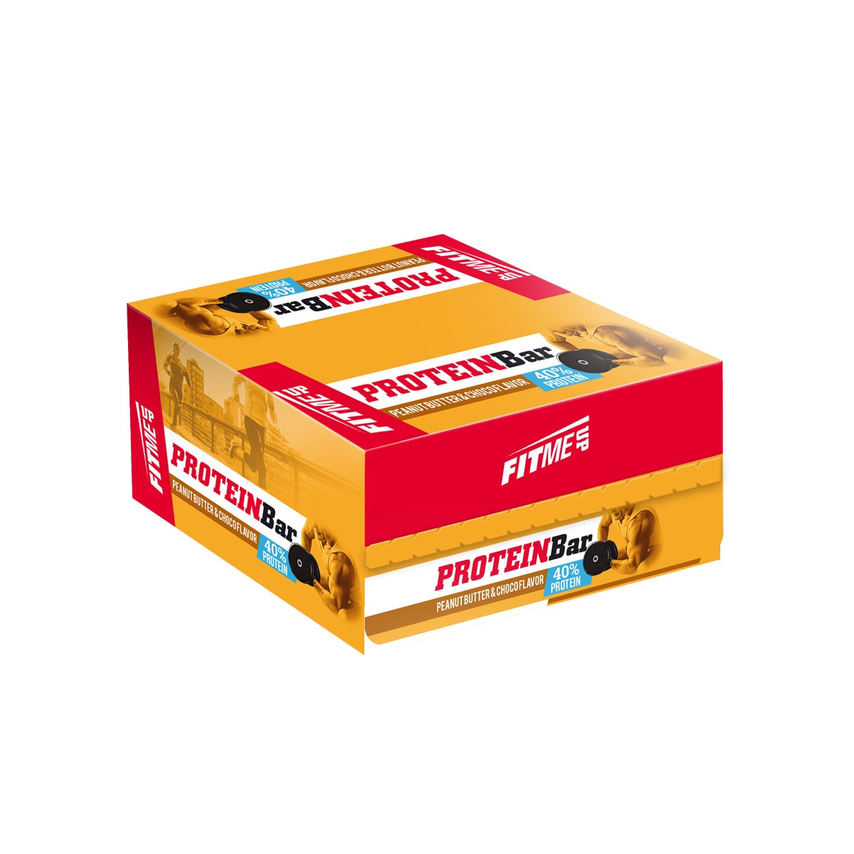 Pachet 12 batoane proteice din zer Korona Fitme Up, Unt de arahide si ciocolata, 12x60 g