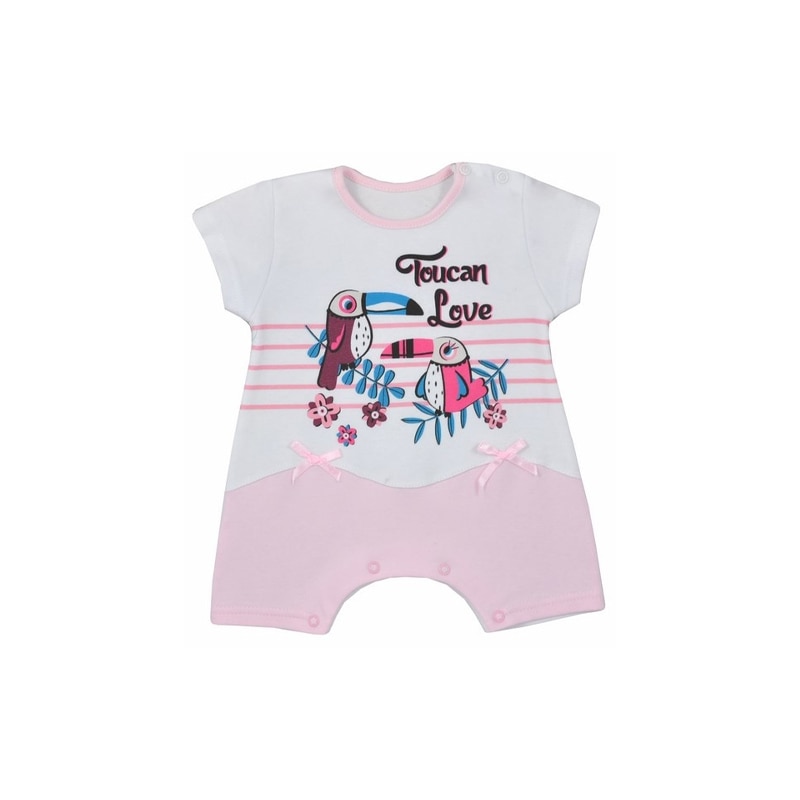 Salopeta de vara pentru fete Koala Tukan 04-954AR1, Alb 80 cm