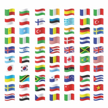Set 70 bucati stickere Steaguri Internationale - waterproof Set 70 bucati stickere Steaguri Internationale - waterproof