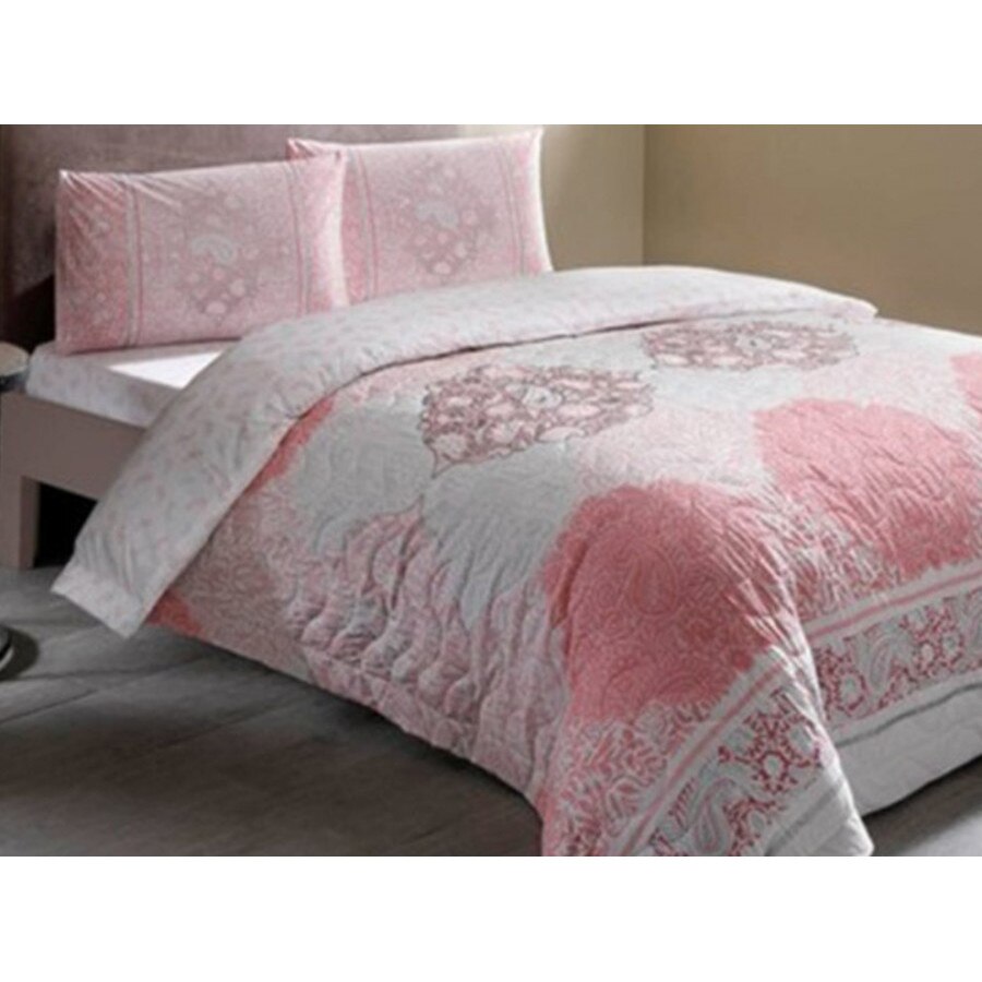 Set 4 anotimpuri cuvertura matlasata pat dublu+cearceaf+2 fete de perna, 4 piese, TAC, Aryan Roz