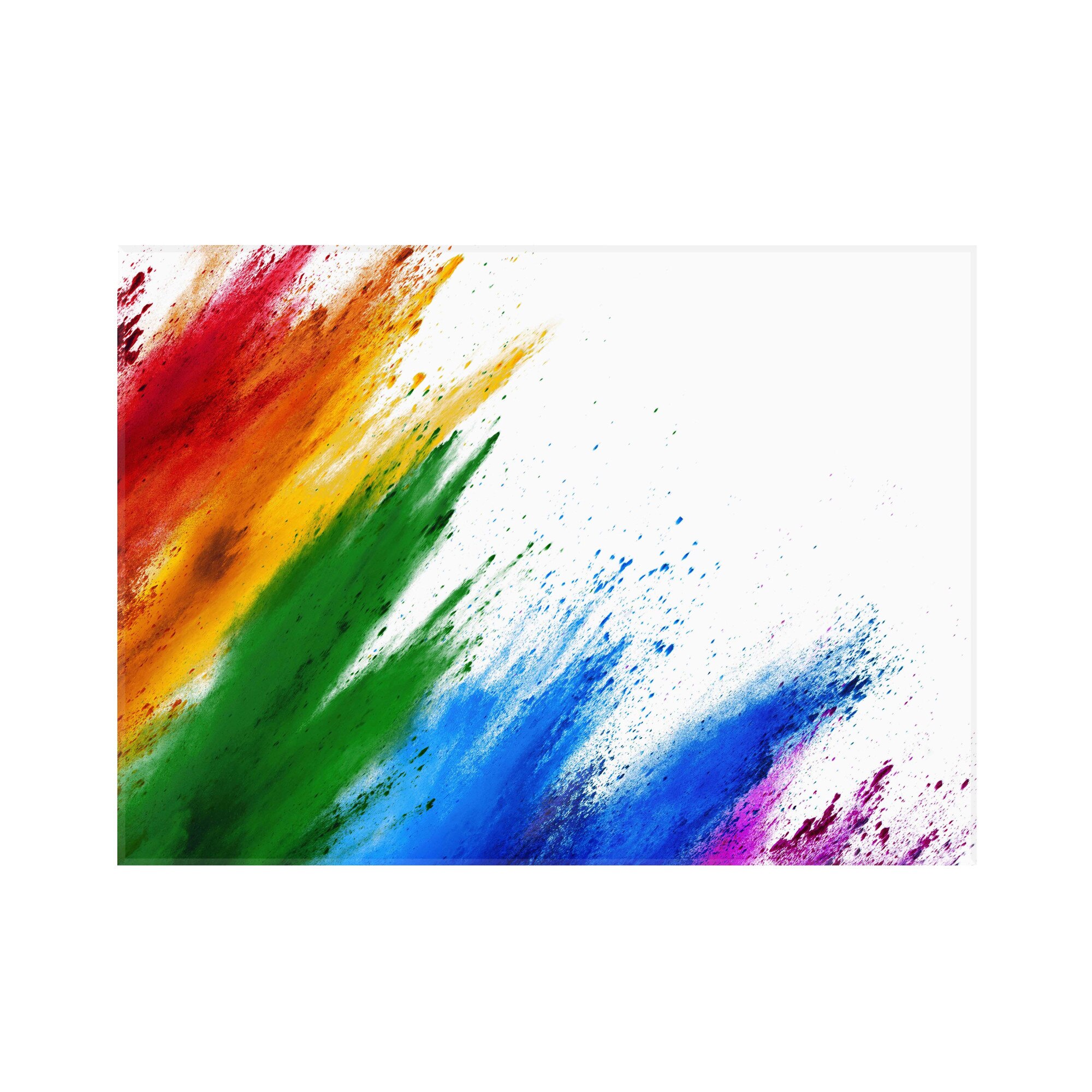 Panou decorativ sticla bucatarie securizata Saint Gobain Glass, imprimata 90x65cm, protectie antistropire pentru aragaz, Ambra Deco, Curcubeu