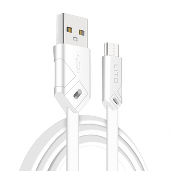 Cablu de date LITO microUSB 2.1A, 1 metru Cablu de date LITO microUSB 2.1A, 1 metru